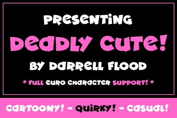 Deadly Cute Font: A Super Cute Cartoony Display Typeface